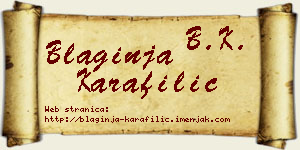 Blaginja Karafilić vizit kartica
